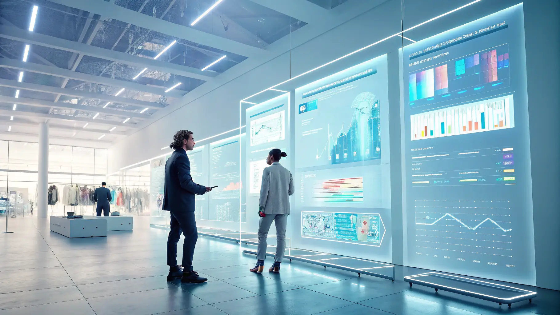imagen con proyecciones que representan el futuro tecnológico